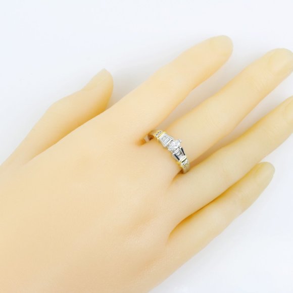 Platinum & 18K Yellow Gold Diamond Engagement Ring by Frederick Goldman - Picture 7 of 7